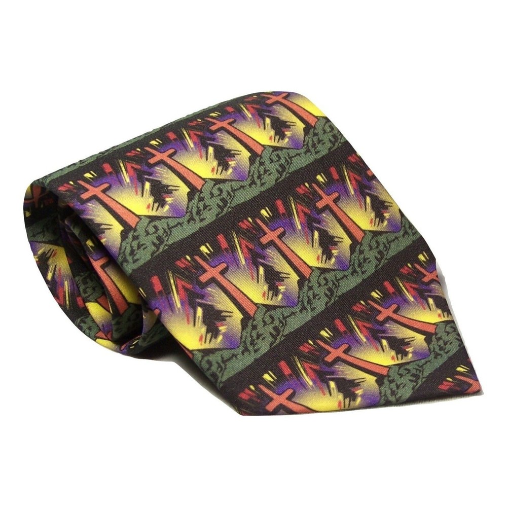 Cross of Life Tie Easter Religious Minister Ralph Marlin Walnut Ridge USA Made